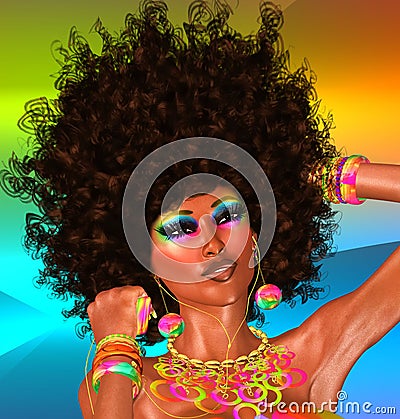 Afro,Beautiful Face,Woman Stock Photo