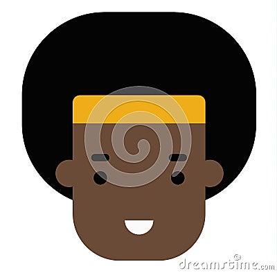 Afro boy head vector. Vector Illustration