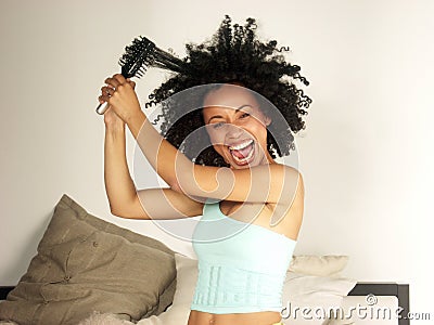 Afro and comb. Stock Photo