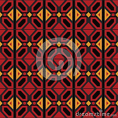 Afro Geometric Ankara Pattern Stock Photo