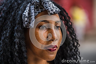 Afro girl as seen in Havana, Cuba Editorial Stock Photo