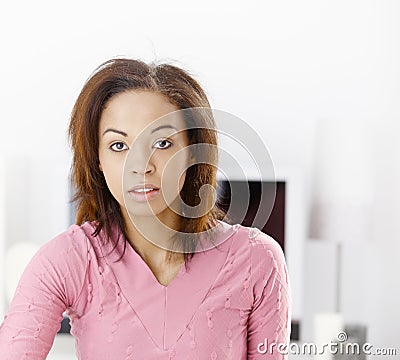 Afro girl at home Stock Photo