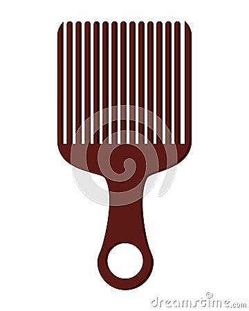 afro hair comb icon Cartoon Illustration