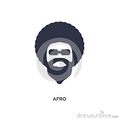 afro icon on white background. Simple element illustration from discotheque concept Vector Illustration