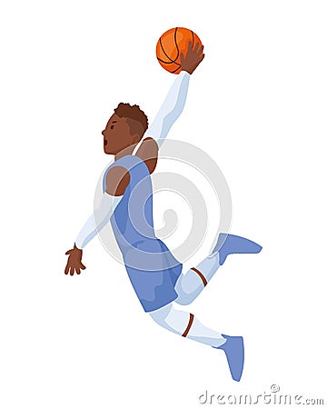 afro man basketball player Vector Illustration