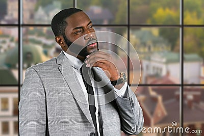 Afro manager's issues in office. Stock Photo
