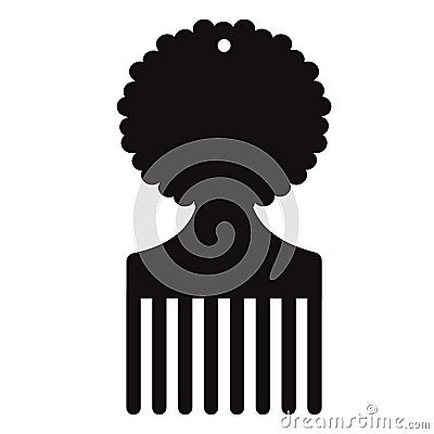 Afro pick icon on white background. afro hairbrush sign. afro comb symbol. flat style Vector Illustration