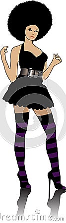 Afro stockings fetish Vector Illustration