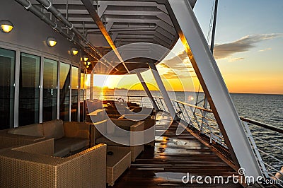 Back deck of cruise ship Stock Photo