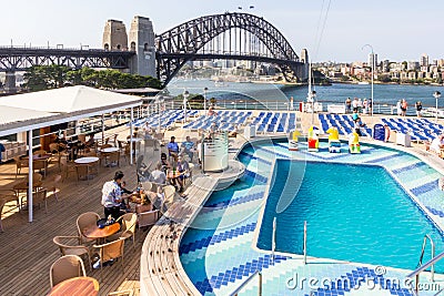 Aft deck swimming pool Editorial Stock Photo