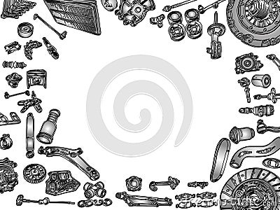 Aftermarket spare parts Vector Illustration