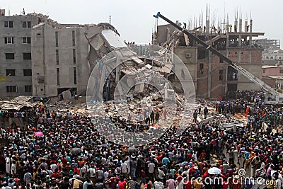 Aftermath Rana plaza in Bangladesh (File photo) Editorial Stock Photo