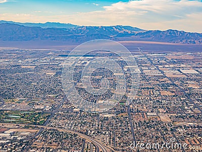 Afternoon aerial view of the Las Vegas cityscape Stock Photo