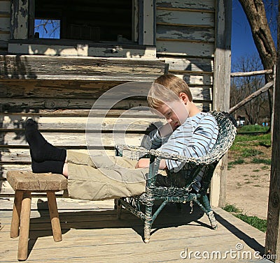 Boy Taking Afternoon Nap Stock Photo