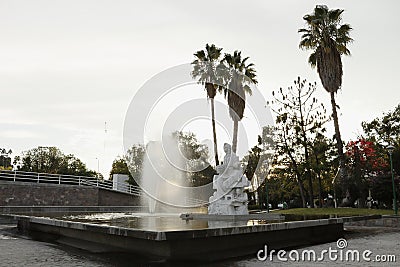 Afternoon in fountain of Parque Hidalgo, Leon, Guanajuato. Corner view Editorial Stock Photo