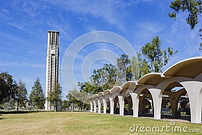 Afternoon sunny view of the Bell Tower of UC Riverside Stock Photo