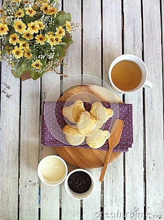 Afternoon tea with scone Stock Photo