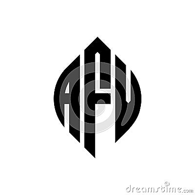 AFV circle letter logo design with circle and ellipse shape. AFV ellipse letters with typographic style. The three initials form a Vector Illustration