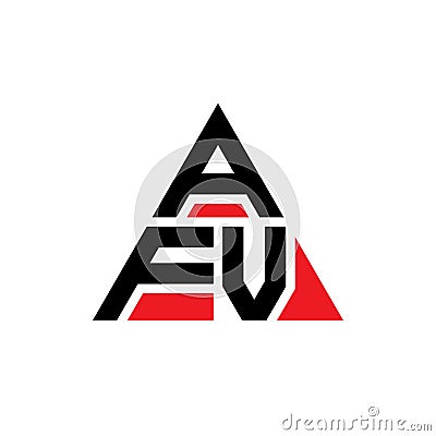 AFV triangle letter logo design with triangle shape. AFV triangle logo design monogram. AFV triangle vector logo template with red Vector Illustration