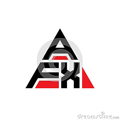AFX triangle letter logo design with triangle shape. AFX triangle logo design monogram. AFX triangle vector logo template with red Vector Illustration