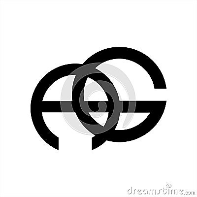 AG, GA, ACG initials geometric company logo Vector Illustration