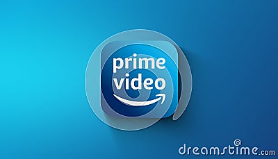 Agadir, Morocco - April, 2023: In this photo illustration Amazon Prime Video application is displayed on gradient background Editorial Stock Photo
