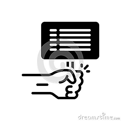Black solid icon for Against, contrary and resistance Vector Illustration