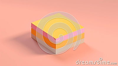 Colored sticky note pads on pink background Stock Photo