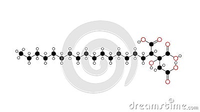 agaric acid molecule, structural chemical formula, ball-and-stick model, isolated image agaricin Stock Photo