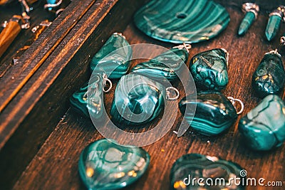 Agate minerals pendants Stock Photo