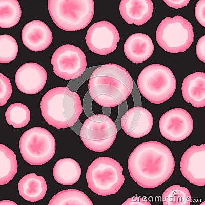 Vector Pink Stone seamless pattern on dark Vector Illustration
