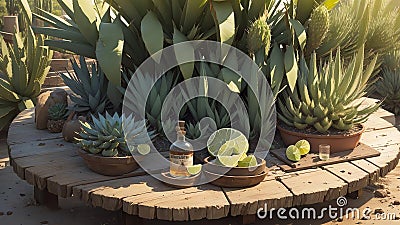 Agave Plant for National Tequila Day.AI Generated Stock Photo