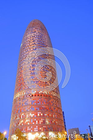 The Agbar tower, Barcelona-Spain Stock Photo