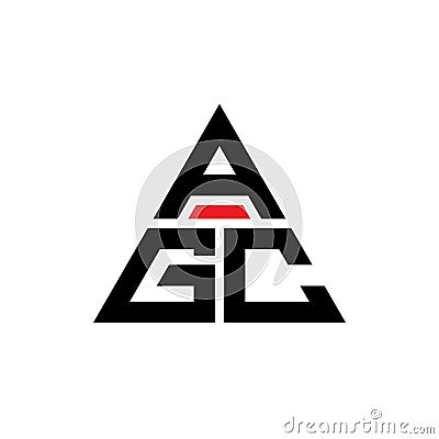 AGC triangle letter logo design with triangle shape. AGC triangle logo design monogram. AGC triangle vector logo template with red Vector Illustration