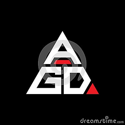 AGD triangle letter logo design with triangle shape. AGD triangle logo design monogram. AGD triangle vector logo template with red Vector Illustration