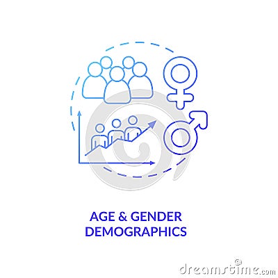 Age and gender demographics concept icon Vector Illustration