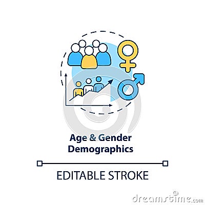 Age and gender demographics concept icon Vector Illustration