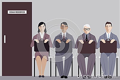 Age and job search Vector Illustration