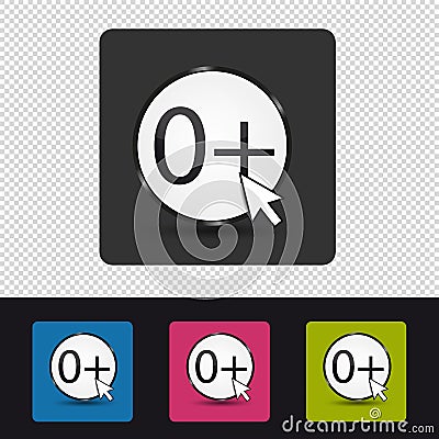Age Rating 0 Plus - Colorful Vector Web Button - Isolated On Transparent Background Stock Photo