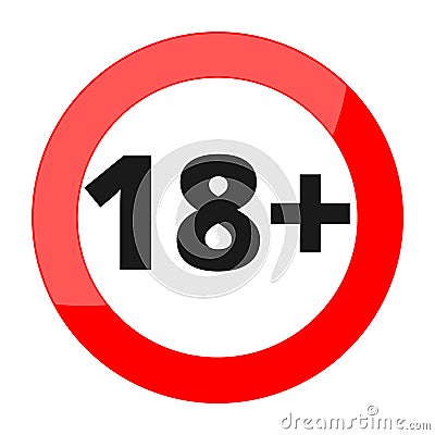 18+ age restriction sign Vector Illustration