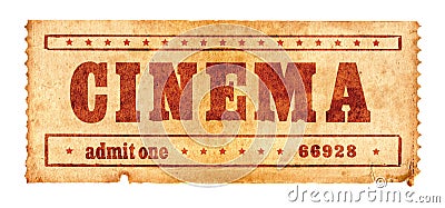 Aged cinema ticket 2 Stock Photo