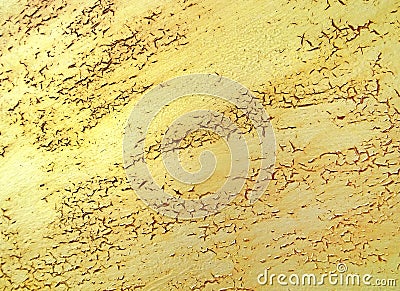 Cracked gold painting background Stock Photo