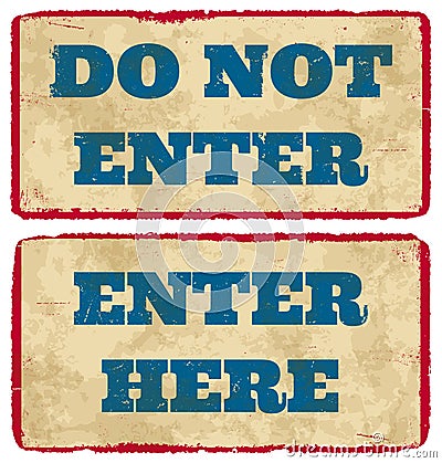 Aged enter signs Vector Illustration