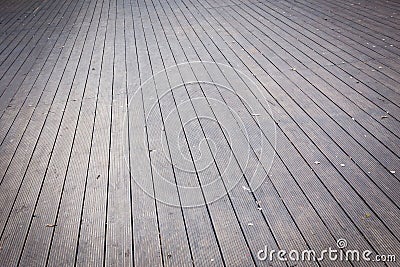 Aged gray wooden terrace floor background Stock Photo