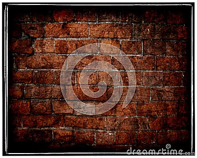 Aged grunge cracked brick wall Stock Photo