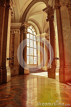 Aged interior of caserta palace Editorial Stock Photo