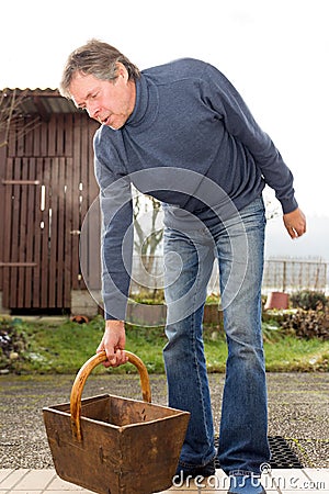 Aged man with rheumatism Stock Photo