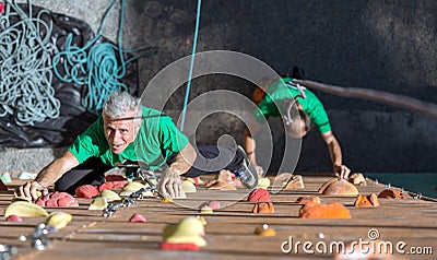 Aged Person Doing Extreme Sport Stock Photo