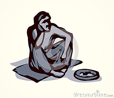 Beggar. Vector drawing Vector Illustration