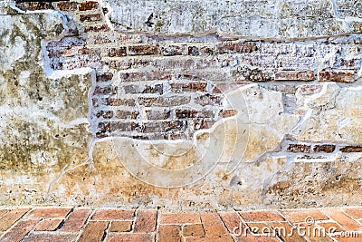 Aged street grunge wall and floor background, texture Stock Photo